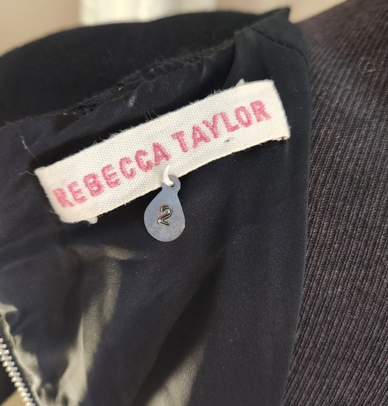 Elegant Black Rebecca Taylor Dress Size 2 - Picture 7 of 8